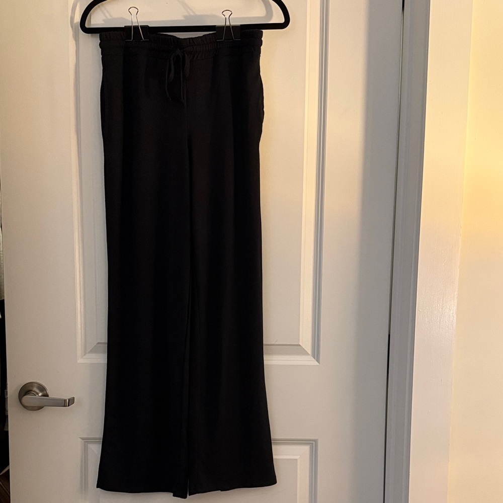 Mono B Black Micro Ribbed Lounge Pants